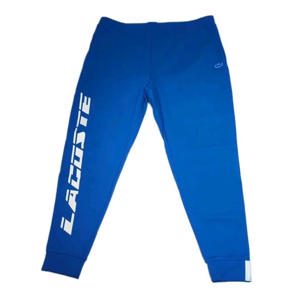 LACOSTE Slim Fit Men's Blue Oversized Branded Cotton Blend Trackpants XL (6) NWT - Picture 7 of 8